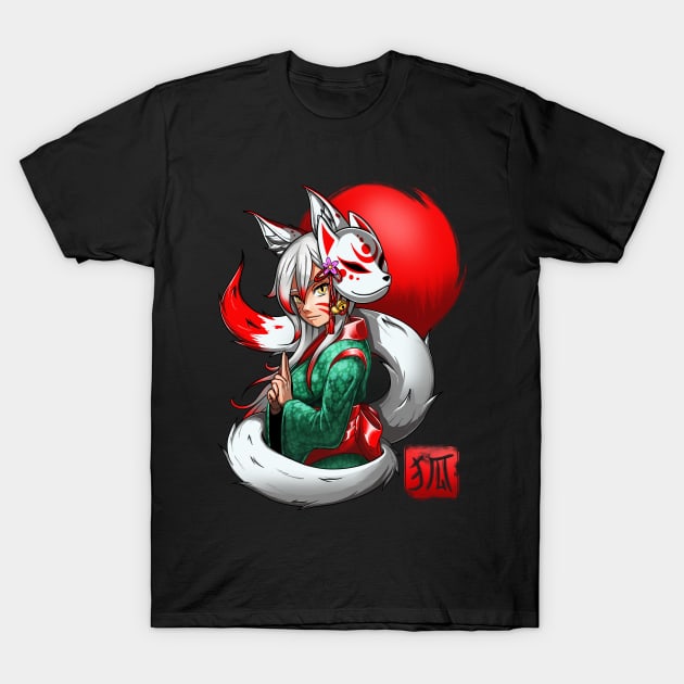 Kitsune Girl T-Shirt by Meca-artwork